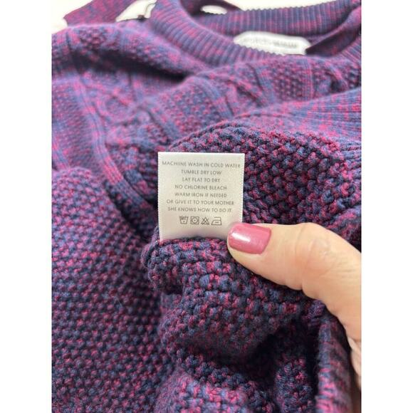 Project Naadam Sweater Purple Pink XS Cable Knit Ties Tie Accents - Picture 9 of 14